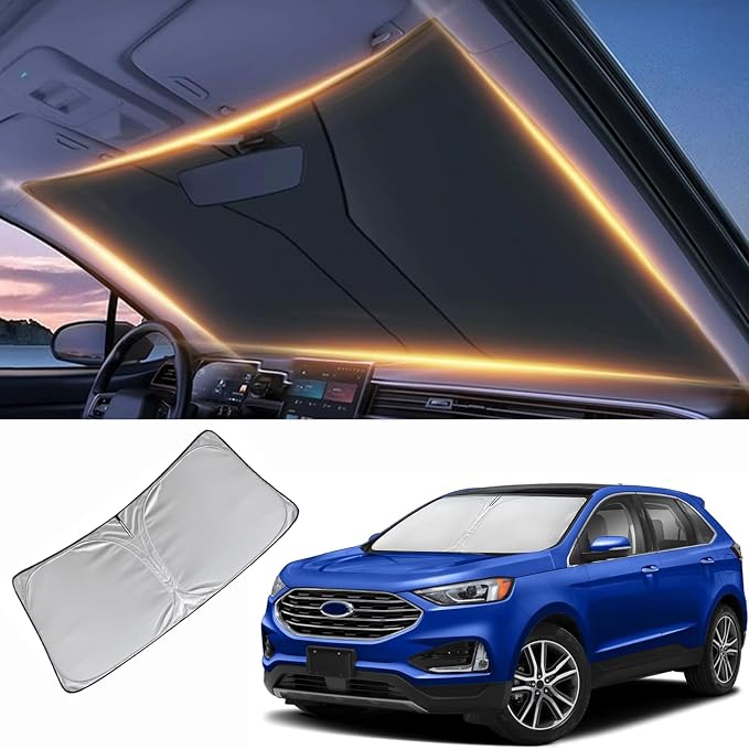 Windshield Sun Shade for Ford Edge Front Window Shades Cover for 2015-2024 2025 2026 Edge Windshield Sun Visor Protector Car Accessories