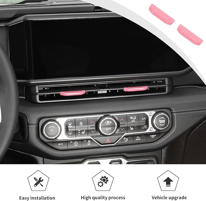 JWWY for Jeep JL Vent Air Outlet Adjustment Cover Trim Compatible with 2024-2025 Jeep Wrangler JL JLU Jeep Gladiator JT Interior Accessories 2pcs Pink
