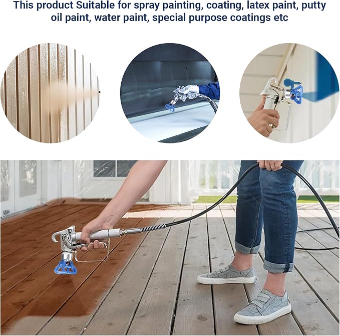 Airless Spray Tip for Standard Airless Paint Spray ，Includes 517 Nozzle tip,7/8" Nozzle seat and Nozzle Gasket (Blue)