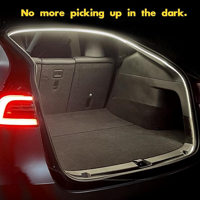 Tlyard Trunk LED Lights Strip for Tesla Model Y 2020-2025 Back Interior Frunk Lightning Waterproof &High Brightness Strip for Tesla Model Y Accessories Cool White