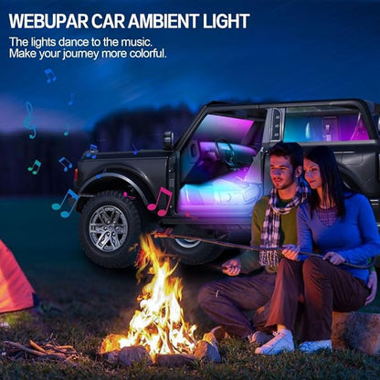 Dreamcolor Acrylic Interior Car Lights, WEBUPAR Car Accessories 6 in 1 Car LED Strip Lights with APP Control and 213 Modes, 175 inches 593 LEDs Fiber Optic Lights, RGB Neon Light Kits