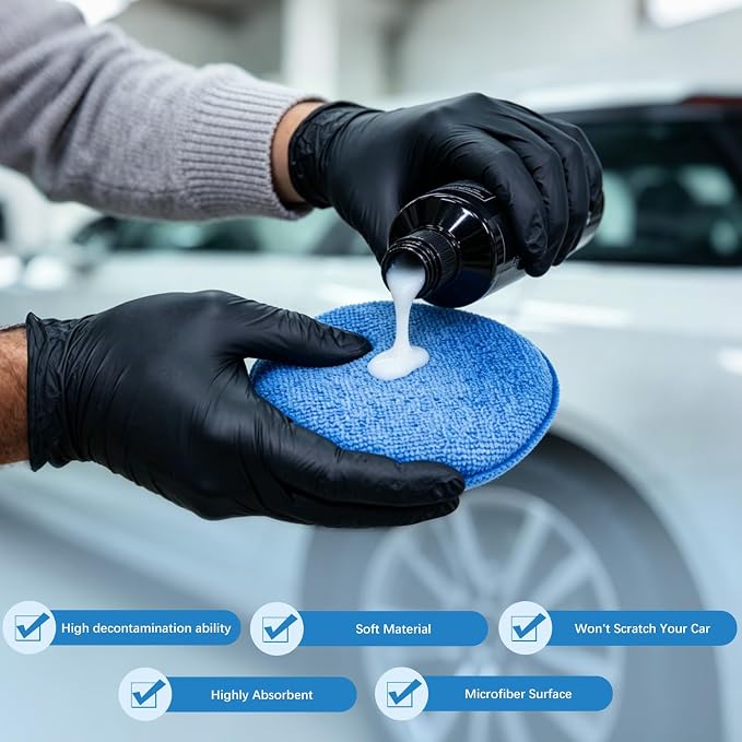 18 Pack Car Wax Applicator Pad 5 Inch, Foam Microfiber Applicator Pad for Car Buffing, Detail Polishing, Tire Shine Applicator, Cleaning and Fine Polishing