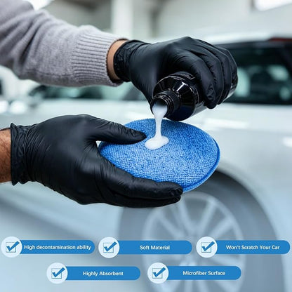 18 Pack Car Wax Applicator Pad 5 Inch, Foam Microfiber Applicator Pad for Car Buffing, Detail Polishing, Tire Shine Applicator, Cleaning and Fine Polishing