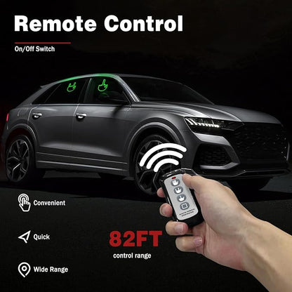 DIBMS Car Gesture Decorative Lights, Ambient Lighting, Rechargeable LED Gesture Lights for Car Road Rage LED Signs Calm Road Rage, Remote Control Triple Mode Fun Finger Lights (Green)
