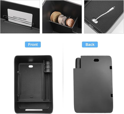 2024 2025 2026 Santa Fe Center Console Organizer for Hyundai Santa Fe (SE/SEL/XRT/Limited/Calligraphy), Durable ABS Plastic&Anti-Slip Rubber Console Tray 2026 2025 Santa Fe Hybrid Accessories