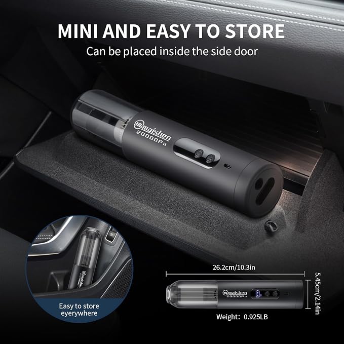 Handheld Cordless Car Vacuum, 5 in 1 Portable Mini Cordless Vacuum Cleaner 20000PA High Power for Car,Home, Pet Hair,Carpet