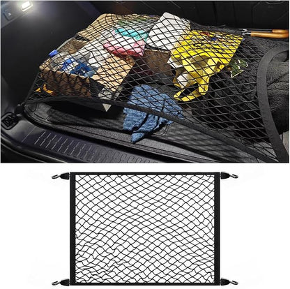 Cargo Net for SUV,Upgraded Highly Elastic Truck Cargo Net with Trunk Net Hooks - Stretch to 62.99"X47.24",Premium Truck Bed Netting for Cargo for Car Organizer and Storage (31.1x22.8)