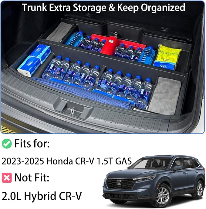 Trunk Custom-Fit Organizer for 2023 2024 2025 Honda CR-V, SUV Insert Cargo Rear Hatch Storage Box for CRV EX LX EX-L Touring Turbo Plus Sport Accessories