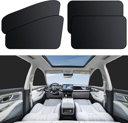 ZATOOTO Car Window Shades - 4 Pack Car Window Covers Premium UV Blocking, Side Window Curtains Full Blackout for Privacy, Breastfeeding, Napping, Camping, and Travel, Universal Fit for Most Vehicles