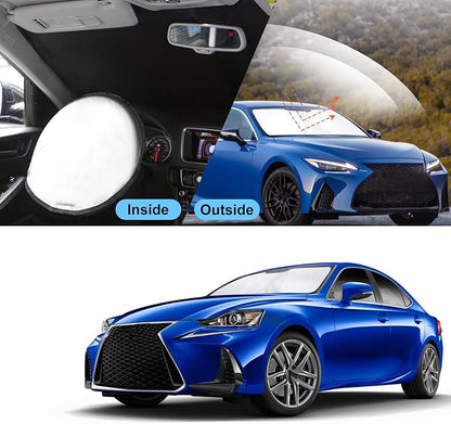 TINGLU Sun Shade for Le xus is Sedan (NOT for Le xus RX, ES) 2014-2020 Accessories Windshield Sun Shade Window Shade UV Rays Protection Sun Visor Cover with Steering Wheel Sunshade Storage Bag
