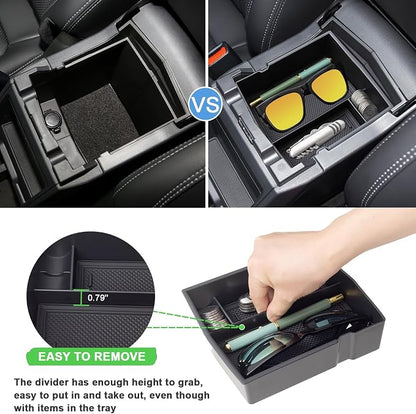 JKCOVER Upgraded Design Center Console Organizer Tray Compatible with Subaru Forester 2024 2023 2022 2021 2020 2019 Interior Armrest Insert Storage Box Easy Removal Accessories
