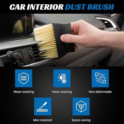 Car Interior Dust Brush - Auto Interior Dust Brush Soft Bristles Detailing Brush Dusting Tool for Air Conditioner Vents, Automotive Dashboard, Air Conditioner Vents, Leather, Scratch Free (1pc)