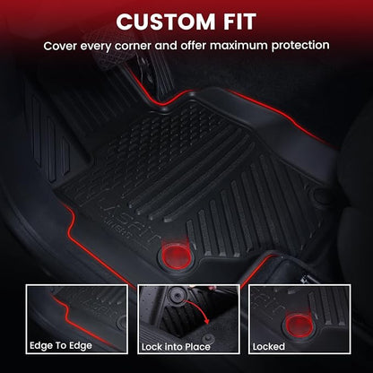 LASFIT Floor Mats Fit for Mercedes Benz GLS 450/580/63 AMG 2020-2026 (Only Fit 6 Seats with Center Console), All Weather TPE Floor Liners for Mercedes GLS 2020-2026, 1st & 2nd & 3rd Row Set