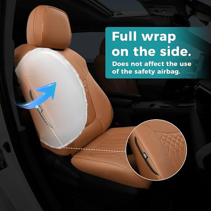 Customized for Toyota Sienna Seat Covers 2021-2026 Sienna 8 Seats 3 Row, Leather Car Seat Covers Waterproof Seat Covers Full Set for Cars, Car Seat Protectors, Airbag Compatible(Brown)