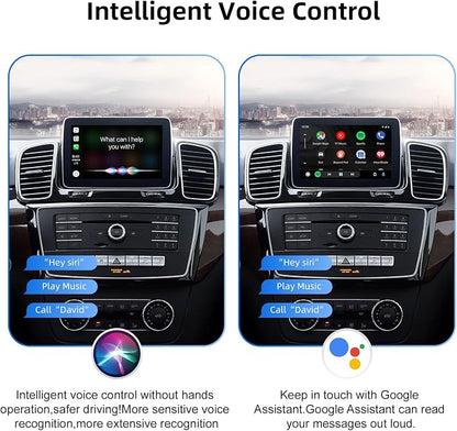 CarPlay Android Auto Adapter Decoder Retrofit Kit Fits Mercedes Benz 2015-2018 A/B/C/E/GLA/GLC/GLS/GLE with NTG System, Supports Wireless CarPlay Android Auto/Mirror Link/Camera/USB Drive/NAV
