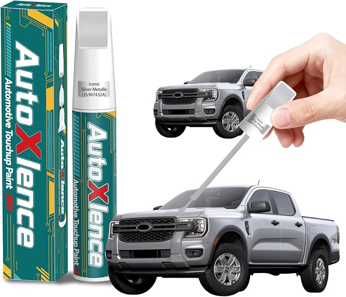 Iconic Silver Metallic(JS/M7432A) Touch Up Paint Compatible with Ford Car Paint Pen Scratch Repair Automotive Scratch Remover Fix Exact Color Match