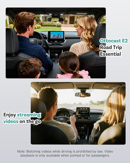 Ottocast E2 OttoAibox 2026 Car Streaming Box, Android 13 Smart AI Box with Netflix/YouTube, Wireless CarPlay Adapter, Car Video Player with Split-Screen