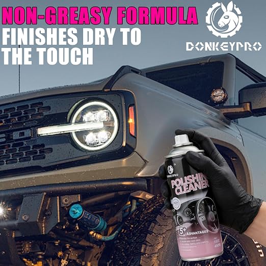 DONKEYPRO Car Interior Cleaner - Protects Plastic, Vinyl, Leather Seats, Tire,Dashboard - UV Guard, Anti-Aging, Long-Lasting Shine, Interior Detailer Spray with Iron Can - 15 Fl Oz