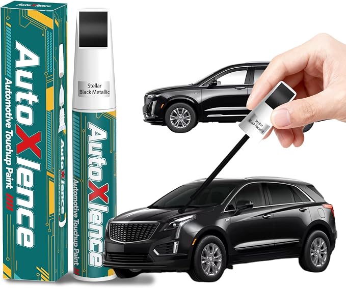Stellar Black Metallic(GB8/WA384A) Touch Up Paint Compatible with Cadillac Car Paint Pen Scratch Repair Automotive Scratch Remover Fix Exact Color Match
