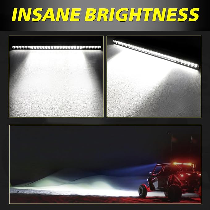 40" 210W Single Row LED Light Bar w/Wiring Harness Black Cover | OSRAM LEDs Off Road Driving Lights Slim Bumper Hood Roof Light Kit for Trucks Pickup UTV SUV Wrangler Can-Am