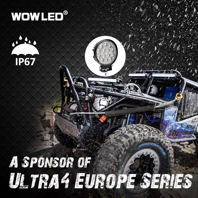 Off-Road LED Work Light 12V, 2 X 4.5 64W Round High-Intensity LED Spot Lights for Trucks, 4x4, ATV, UTV, Off-Road Vehicles, Waterproof, Durable Driving Lights for Outdoor Adventures 12V 24V