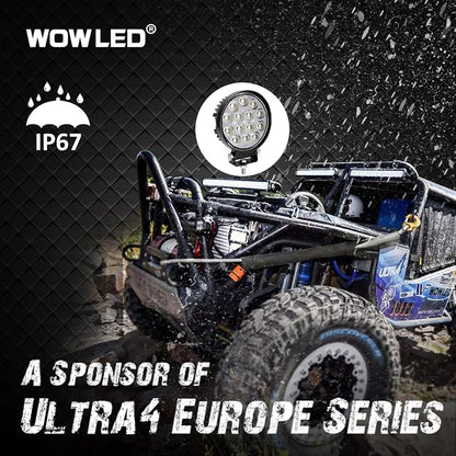 Off-Road LED Work Light 12V, 2 X 4.5 64W Round High-Intensity LED Spot Lights for Trucks, 4x4, ATV, UTV, Off-Road Vehicles, Waterproof, Durable Driving Lights for Outdoor Adventures 12V 24V