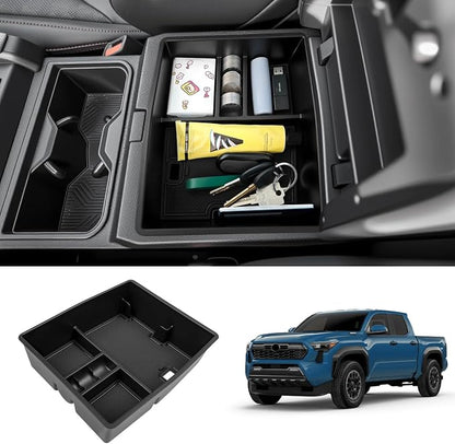 Console Organizer Fits for 2024 2025 2026 Toyota Tacoma Center Console Tray Armrest Storage Box Compatible with Tacoma Interior Accessories