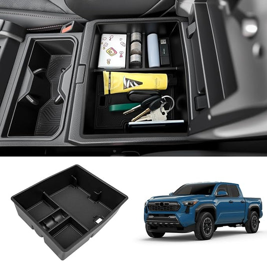 Console Organizer Fits for 2024 2025 2026 Toyota Tacoma Center Console Tray Armrest Storage Box Compatible with Tacoma Interior Accessories