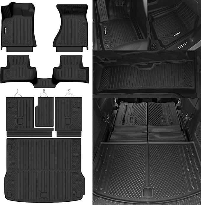 Floor Mats for 2009-2017 Audi Q5/SQ5, Trunk Mat and Backrest Mat All Weather TPE Protector for Audi Q5/SQ5 Accessories