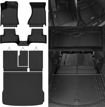 Floor Mats for 2009-2017 Audi Q5/SQ5, Trunk Mat and Backrest Mat All Weather TPE Protector for Audi Q5/SQ5 Accessories