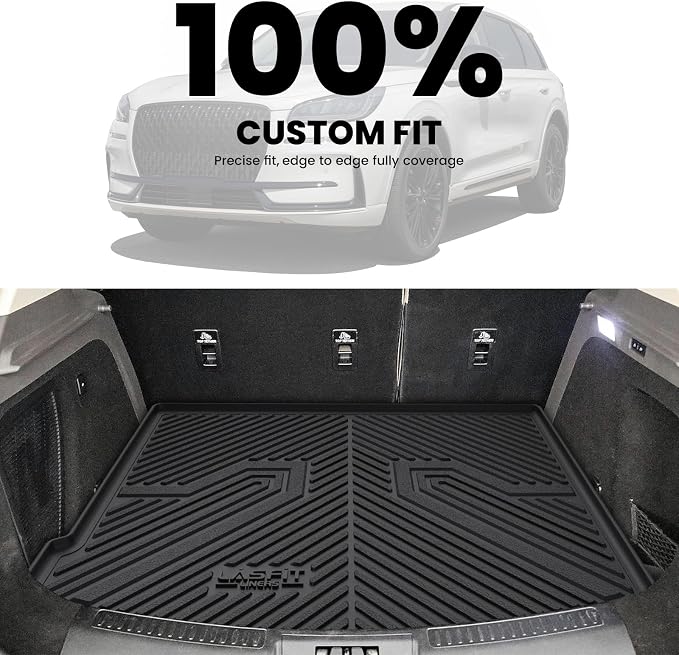 LASFIT Cargo Mat for Lincoln Corsair 2026 2025 2024 2023 2022 2021 2020, All Weather TPE Trunk Mat Custom Fit Cargo Liner Front & Rear Trunk Liner, Black, Easy to Clean