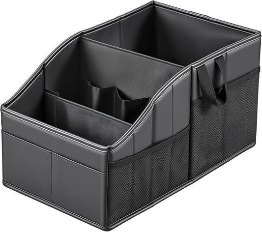 WHHMK Car Storage, Sturdy Leather Car Backseat Organizers, Support Up to 33 LB of Weight Automotive Front Seat Organizer, Floor Organizer and Storage Used for SUV Truck Toy Snack Water Bottle Holder