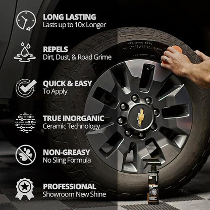CERAKOTE Exterior Care Bundle - Rapid Ceramic Tire Coat (10 oz. Kit) with Rapid Ceramic Paint Sealant (14 oz. Kit) and Microfiber Application Towels - Coat and Protect Your Vehicle
