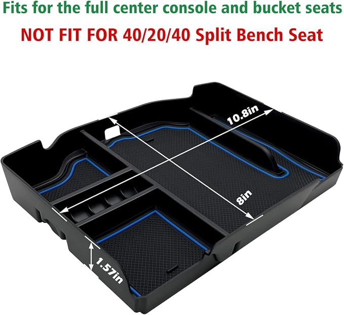 Center Console Organizer fits for Dodge RAM 2026 2025 2024 2023 2022 2021 2020 2019 1500 2500 3500 Accessories Interior Storage Box Armrest Storage Tray(Blue)