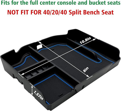 Center Console Organizer fits for Dodge RAM 2026 2025 2024 2023 2022 2021 2020 2019 1500 2500 3500 Accessories Interior Storage Box Armrest Storage Tray(Blue)