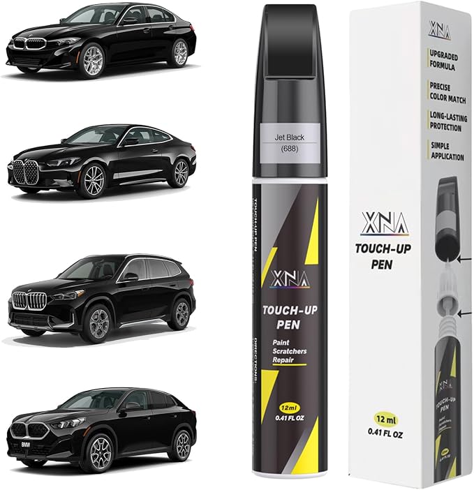 XNA Jet Black(688) for BMW Touch Up Paint, Car Scratch Remover for Nicks and Chips Repair, 2-In-1 Quick & Easy Fix Car Scratch Repair Kit with Exact Color-Matched