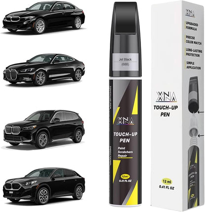 XNA Jet Black(688) for BMW Touch Up Paint, Car Scratch Remover for Nicks and Chips Repair, 2-In-1 Quick & Easy Fix Car Scratch Repair Kit with Exact Color-Matched
