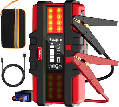 Battery Jumper Starter Portable, 2500A (12V) - Portable Booster Pack with Voltage Detection & Protection for Gas/Diesel (Up to 8.0L/6.5L)