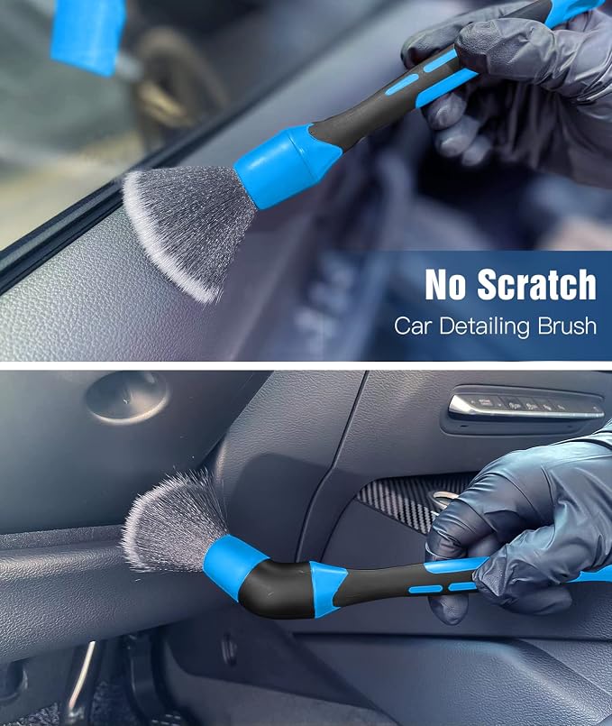 YeewayVeh Car Duster Kit, 3 Pack Car Detailing Brush Set with Extendable Microfiber Dust Brush & Scratch Free Car Dash Duster & Soft Car Interior Brush for Vehicles Motorcycle and Home Cleaning Tools