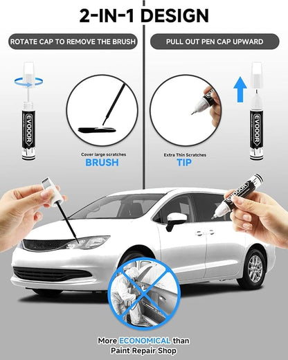 Bright White(PW7/GW7) Touch Up Paint Compatible with Chrysler Exact Match 2 in 1 Touch up Paint for Chips and Nicks Repair with 2pcs Disposable Micro Applicators
