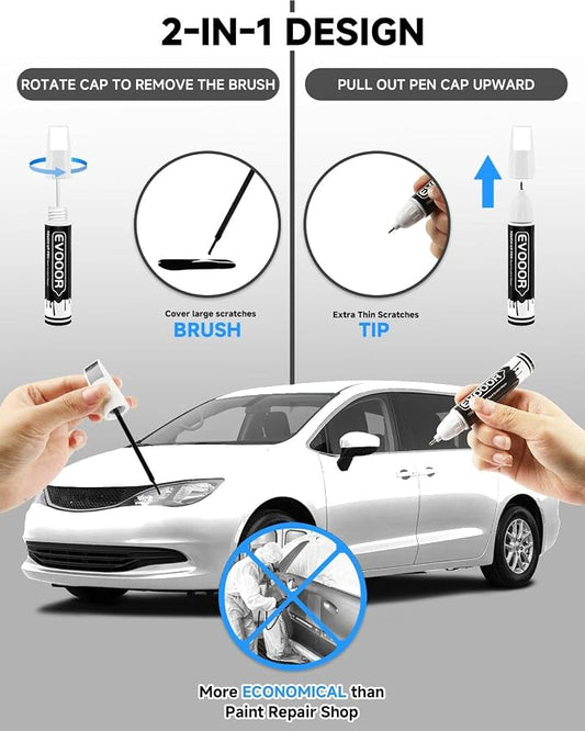 Bright White(PW7/GW7) Touch Up Paint Compatible with Chrysler Exact Match 2 in 1 Touch up Paint for Chips and Nicks Repair with 2pcs Disposable Micro Applicators