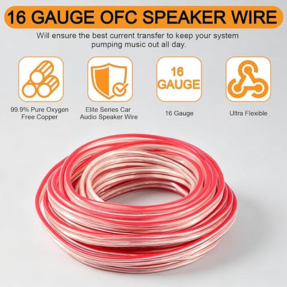 4 Gauge Amp Wiring Kit 1200W Complete Amplifier Installation Kit with Bass Control Knob for Car Audio Subwoofer System