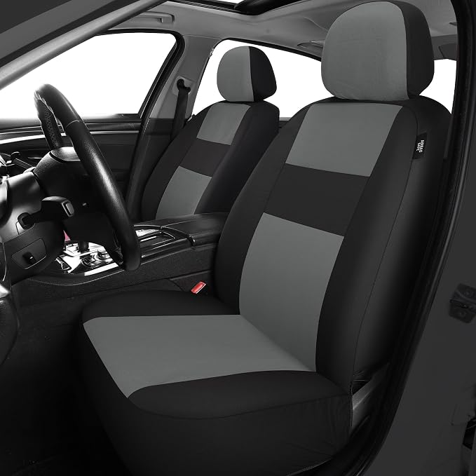 VarCozy Seat Covers for Car Front Pair, Breathable Cloth Front Car Seat Covers, Universal Cloth Seat Covers for SUV Sedan Van, Automotive Interior Covers, Airbag Compatible