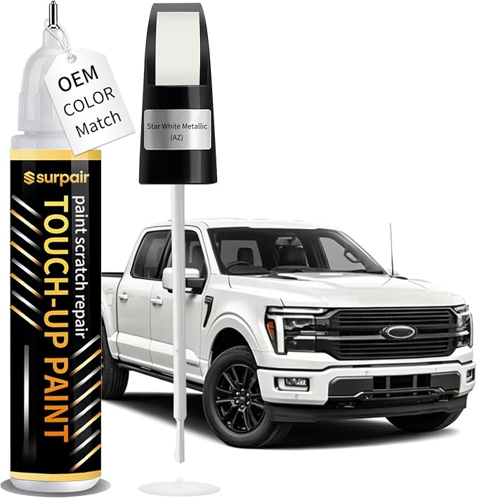 Star White Metallic AZ Touch up Paint for Ford OEM Color Match Car Scratch Repair Kit for Nicks & Chips Scratches Quick & Easy Paint Fix 2-In-1 Car Scratch Remover Pen