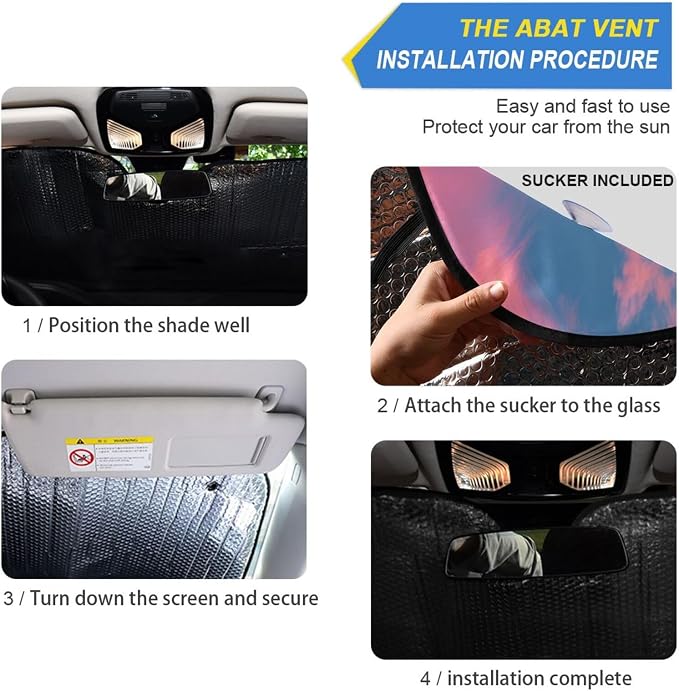 Palm Trees Windshield Sun Shade for Car Auto SUV Truck Purple Beach Sunset Landscape Foldable Front Window Sunshade Sun Visor Protector Block UV Rays Reflect Heat, 55" x 28"