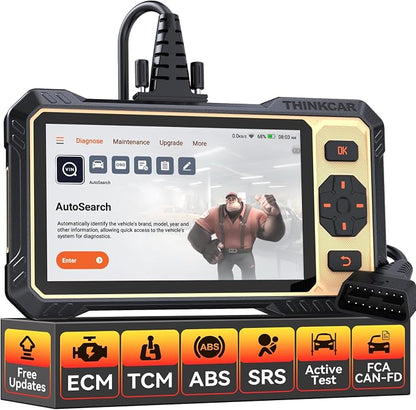THINKCAR THINKSCAN 662 OBD2 Scanner,Car Diagnostic Tool with Bidirectional Active Test,Car Scanner Engine ABS SRS Transmission,Scanner for Car with 12 Reset,CAN FD & FCA SGW,Lifetime Free Update