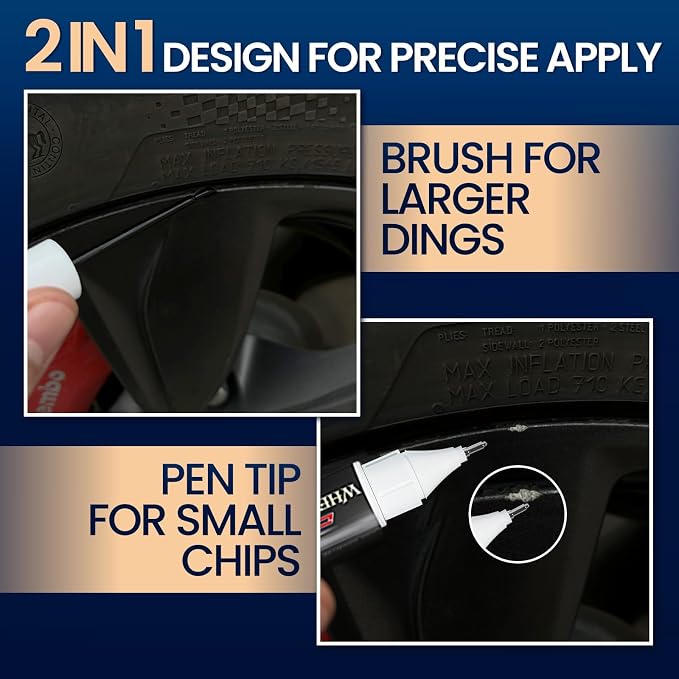 cocomfix Gloss Black Rim Touch Up Paint, Rim Paint Pen, Car Wheel Scratch Repair Kit for Curb Rash & Scratches, Universal Gloss Black Enamel paint for Alloy/Metal rims (1 fl oz), Scratch Resistant, Covers 1 Sq Ft