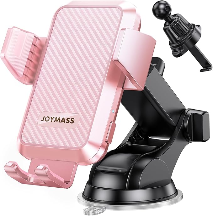 JOYMASS Wireless Car Charger, Phone Holders for Your Car, 15W Auto Clamping Phone Mount Car Accessories for iPhone 16 15 14 13 12 Mini Pro Max 11, Samsung Galaxy S24 Ultra S23 S22+ Note 20, etc-Pink