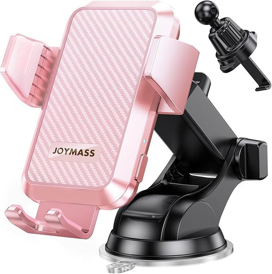 JOYMASS Wireless Car Charger, Phone Holders for Your Car, 15W Auto Clamping Phone Mount Car Accessories for iPhone 16 15 14 13 12 Mini Pro Max 11, Samsung Galaxy S24 Ultra S23 S22+ Note 20, etc-Pink