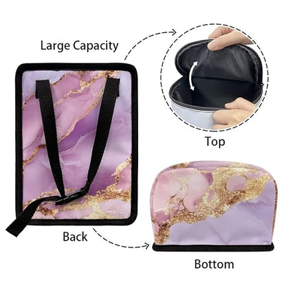 BIGCARJOB Pink Marble Texture Car Trash Bin for Back Seat Car Interior Accessories Waste Basket Storage for Vehicle Truck,Women Girls Travel Camping Picnic Lage Trash Can Garbage Bin